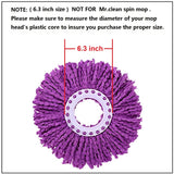 YOQXHY 6 Pack Spin Mop Replacement Heads, (6.3 Inch,Round) Microfiber Mop Refills Compatible with Hurricane, Mopnado, Libman, Simpli Magic and Other