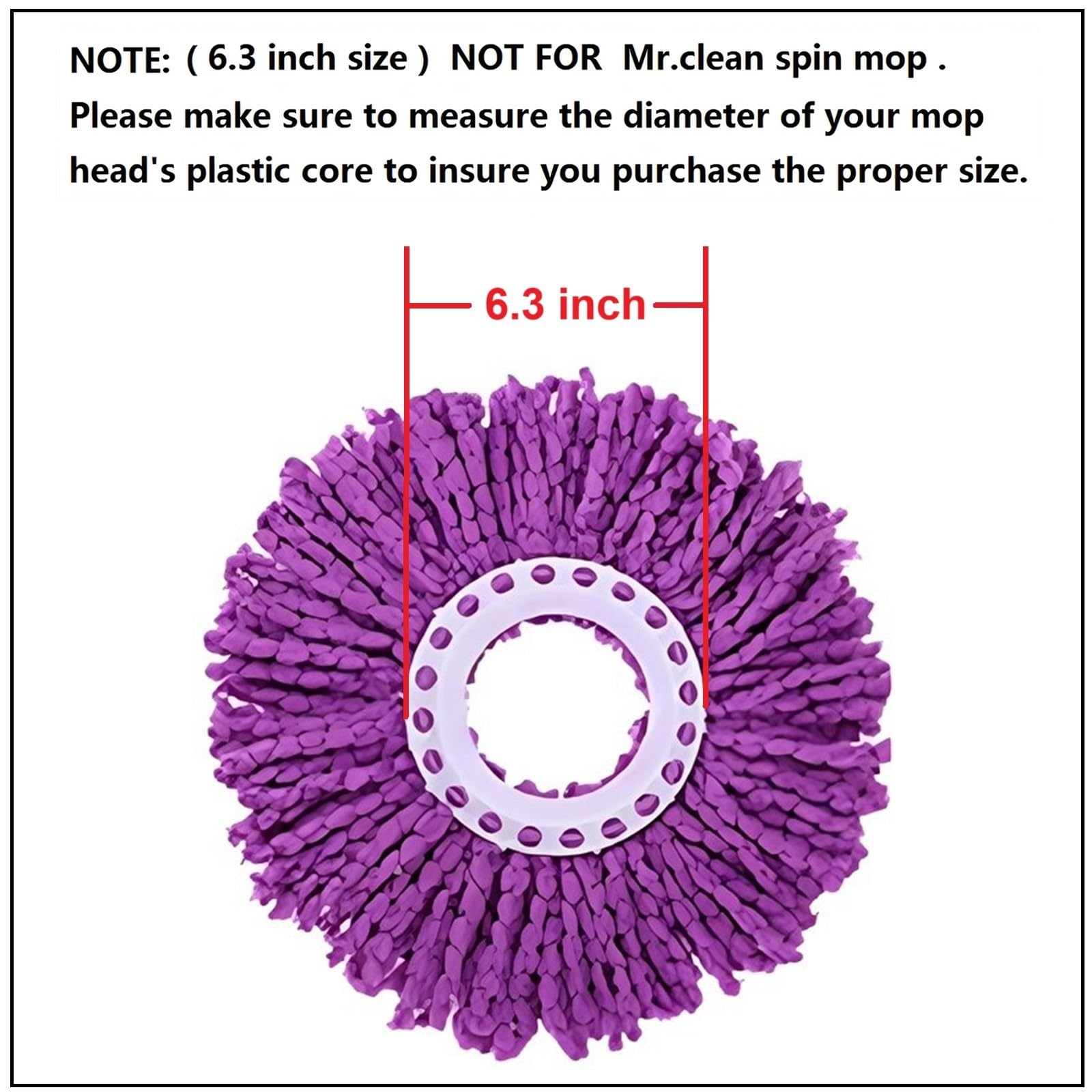 YOQXHY 6 Pack Spin Mop Replacement Heads, (6.3 Inch,Round) Microfiber Mop Refills Compatible with Hurricane, Mopnado, Libman, Simpli Magic and Other