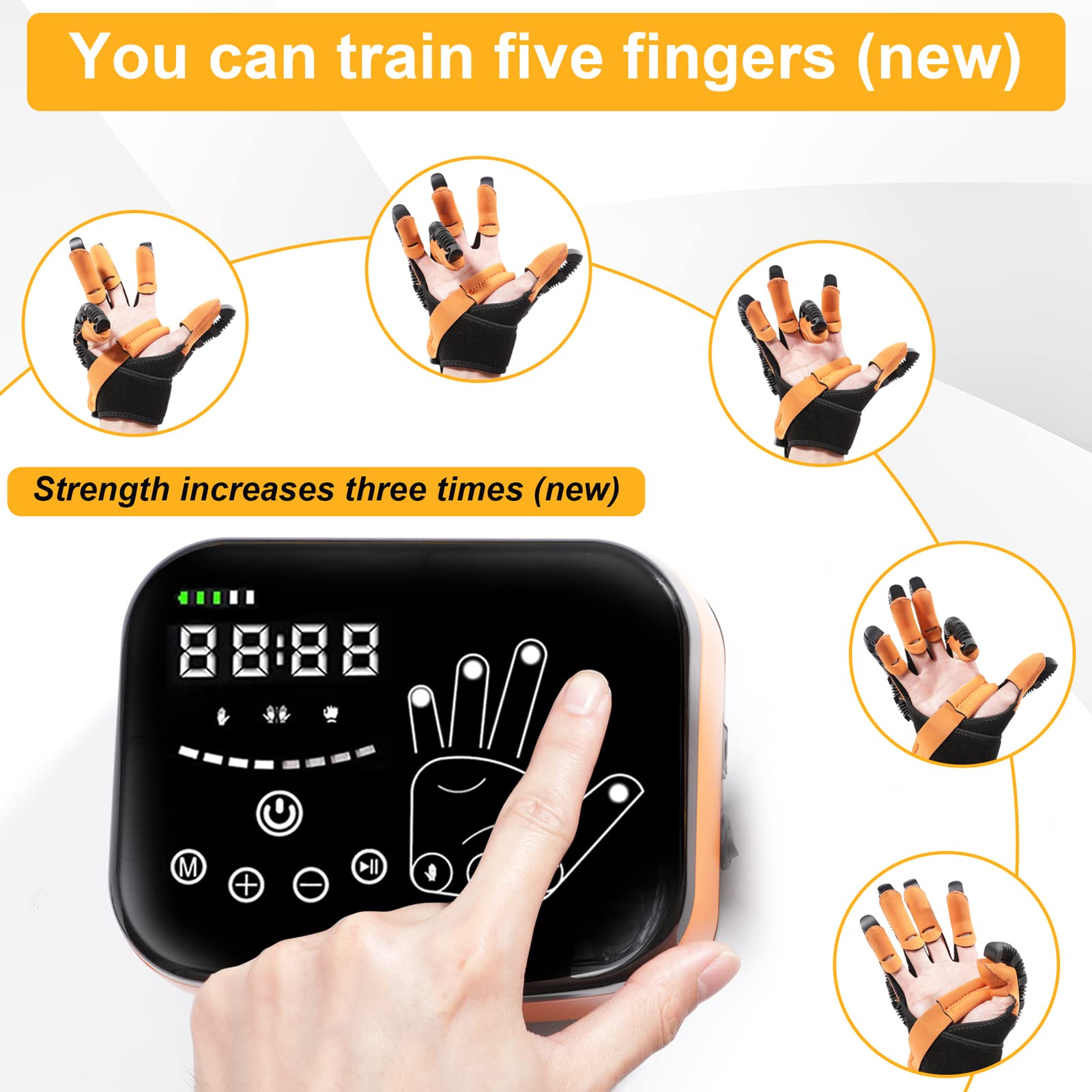 Salario Rehabilitation Robot Gloves,Stroke Hemiplegia Rehabilitation Training Equipment, Finger Straightening Brace Guard Protector, for Hand Function