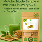 Green Matcha Tea - 50 Tea Bags (2 g Each) - Premium Japanese-Style Matcha for Hot & Iced Drinks - Antioxidant-Rich, Zero Calories - 100% Natural
