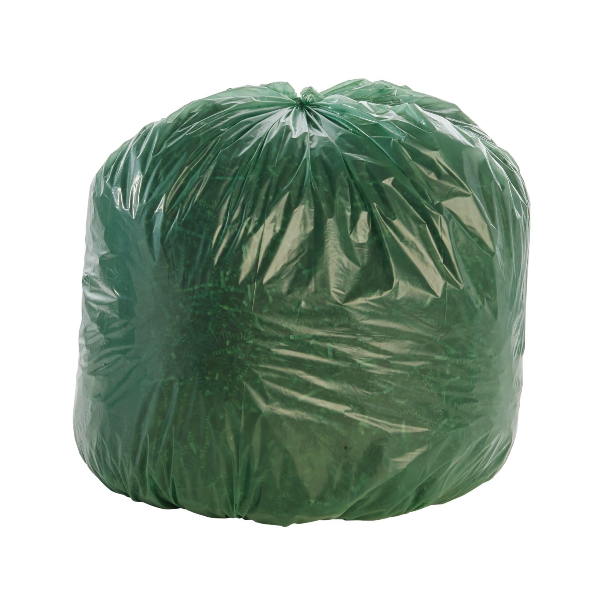 Stout by Envision 33 Gallon 33" x 40" Controlled Life-Cycle Plastic Trash Bags, 40 Bags Per Case, Green, Made in America (G3340E11)