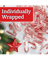 Candy Canes Individually Wrapped | Red and Whites Striped Peppermint Flavored Candy Canes | (100 Count - Mini Candy Canes)