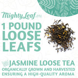 Mighty Leaf Organic Spring Jasmine Green Tea - 1 lb Bulk Loose Leaf Bag - Lightly Caffeinated Premium Whole Leaf Green Tea Naturally Scented