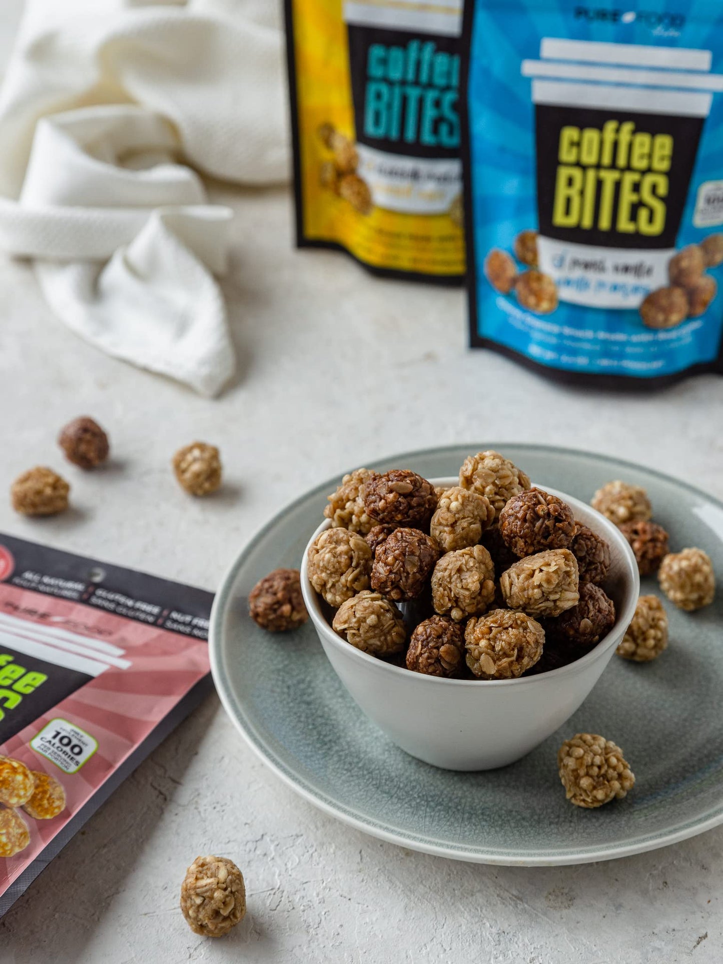 French Vanilla Energy Balls with Caffeine Vegan Granola Balls, Coffee Granola Organic Gluten Free, Keto Granola Bites Organic, Low Carb Granola Nut