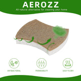 AEROZZ 10 Pack Biodegradable Natural Sponges Kitchen - Compostable Cellulose and Coconut Walnut Scrubber Sponge - Non Scratch Eco Friendly Quick