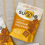 Sunnie Gluten Free Cheddar Crackers, Healthy Grain-Free Cracker Made with Real Cheese, Snacks for Kids & Adults, Made with Avocado Oil, Low Calorie