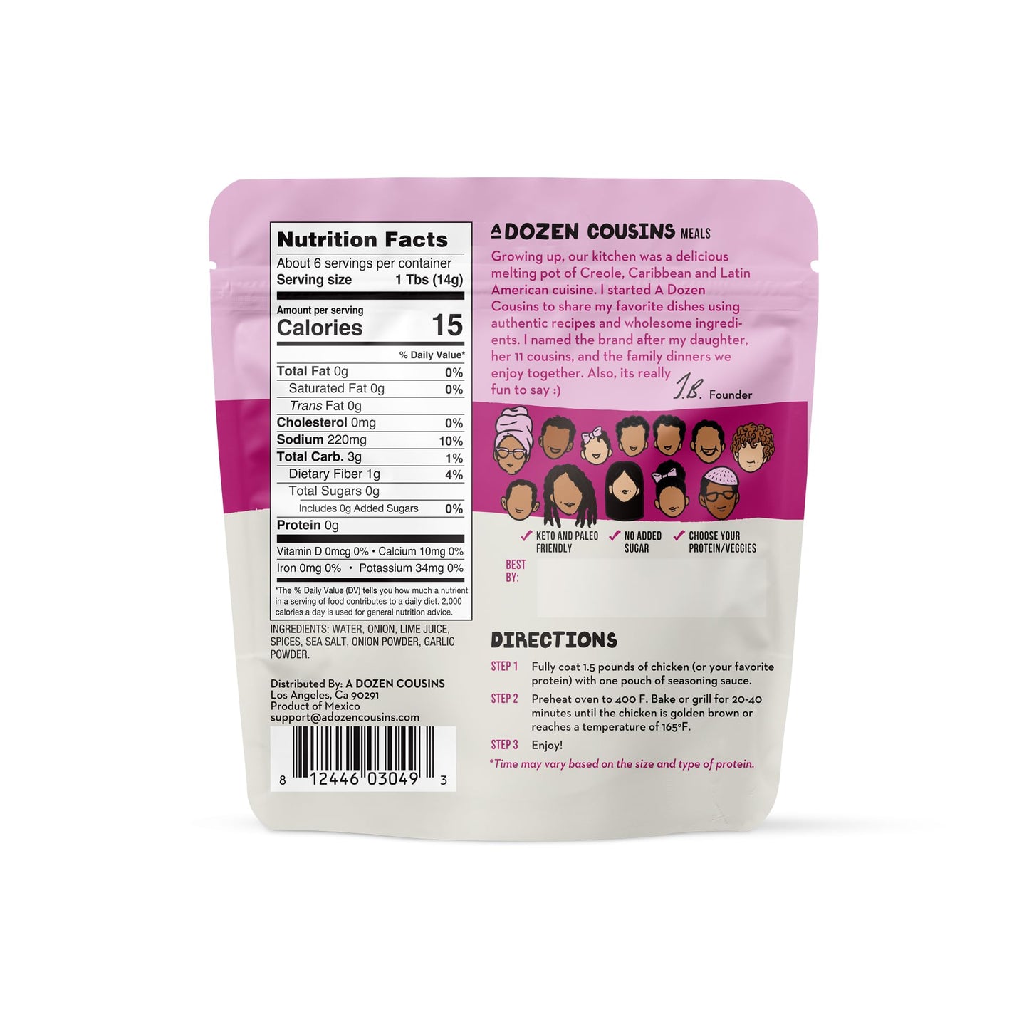 A Dozen Cousins Quick Chicken Marinade Seasoning Sauce Pouch (10-Pack), Peruvian Pollo ala Brasa Seasoning, Instant Meal Coat & Cook, Pollo a la Brasa