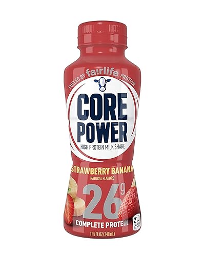 Core Power by fairlife High Protein (26g) Milk Shake, Strawberry Banana, 11.5 Fl Oz (Pack of 12)