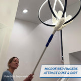 Unger Connect and Clean Microfiber Feather Duster for Household Cleaning and Dusting, Cleans Fragile Objects, Glassware, Vases, Picture Frames