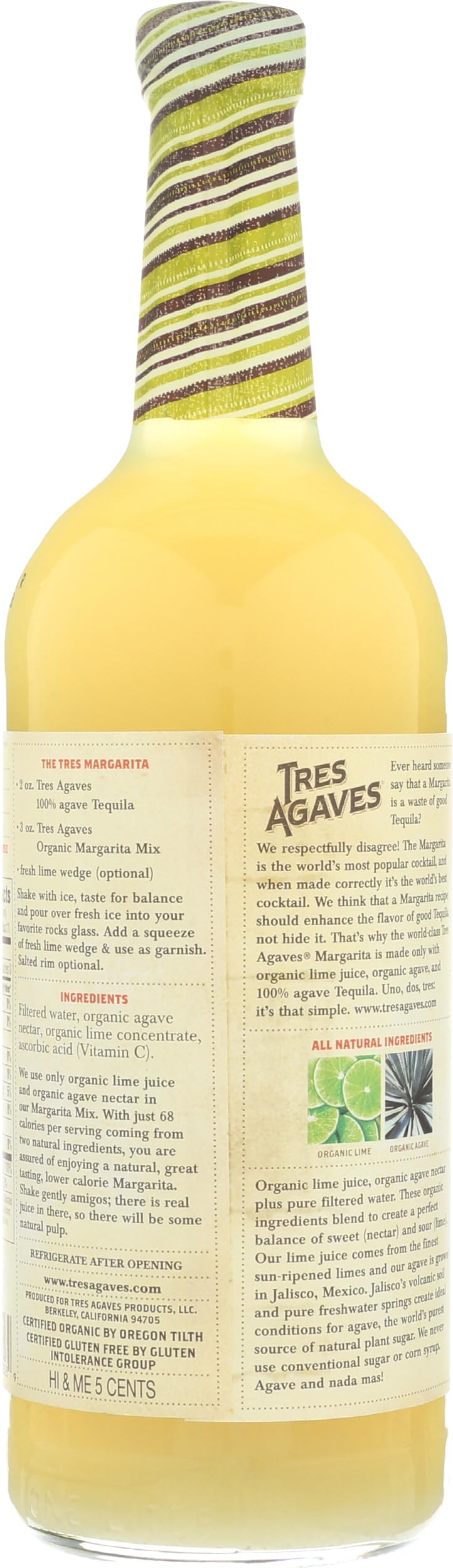 Tres Agaves Margarita Mix, 33.8 Fl Oz Bottle