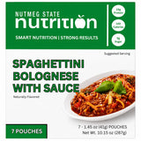 Nutmeg State Nutrition - High Protein Instant Meal, 15g Protein, 140 Calories, 1.5g Fat, 5g Fiber, 7 Servings Per Box (1 Box, Spaghettini Bolognese)