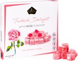 Turkish Delight with Rose Flavor 454gr Gourmet Medium Size Snacks Gift Box | No Nuts Sweet Luxury Traditional Confectionery Vegan Soft Candy Dessert