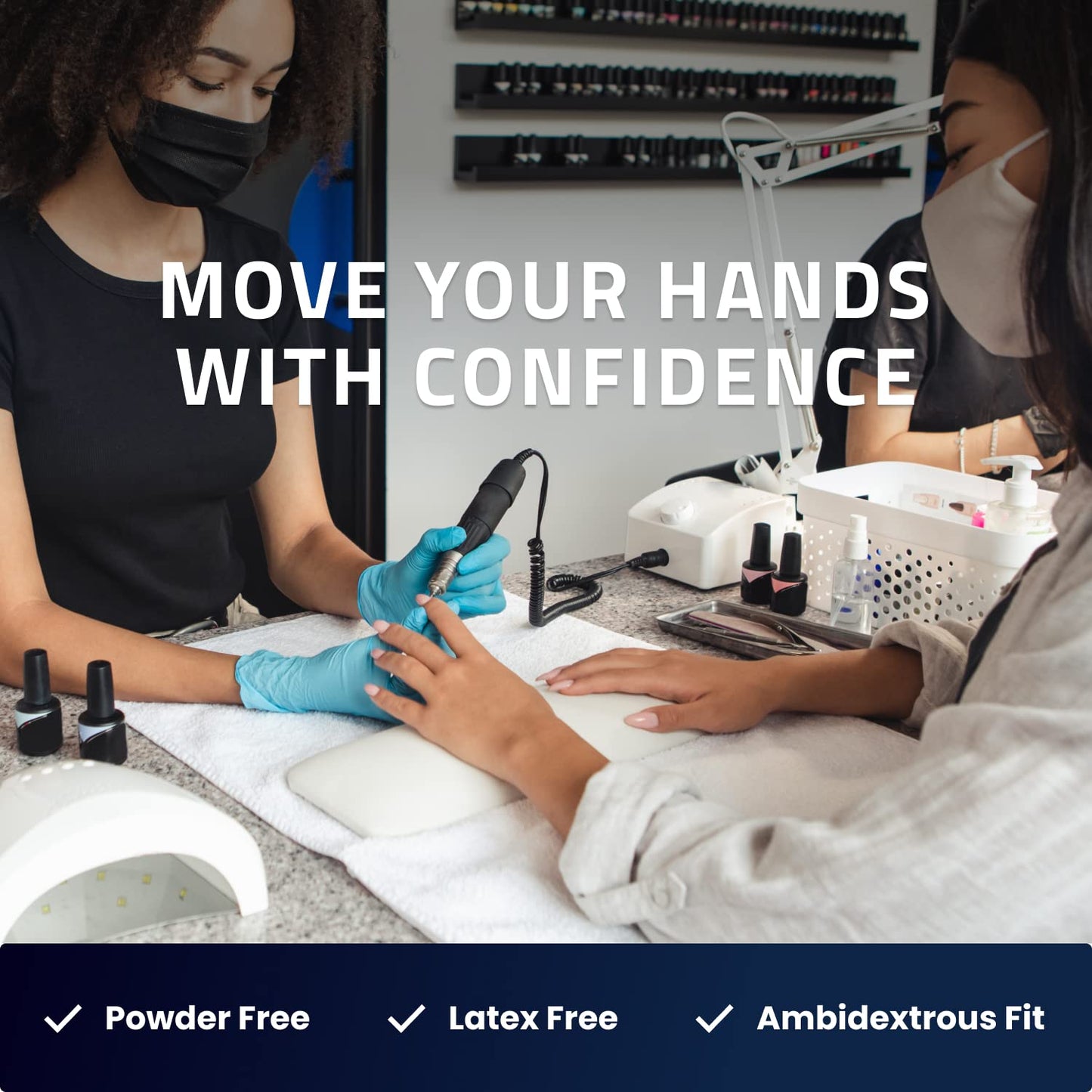 BLUZEN Black Extra Strength Disposable Nitrile Gloves XLarge, Rubber and Latex Free Gloves, For Surgical, Medical, Food Service, Kitchen, Mechanic