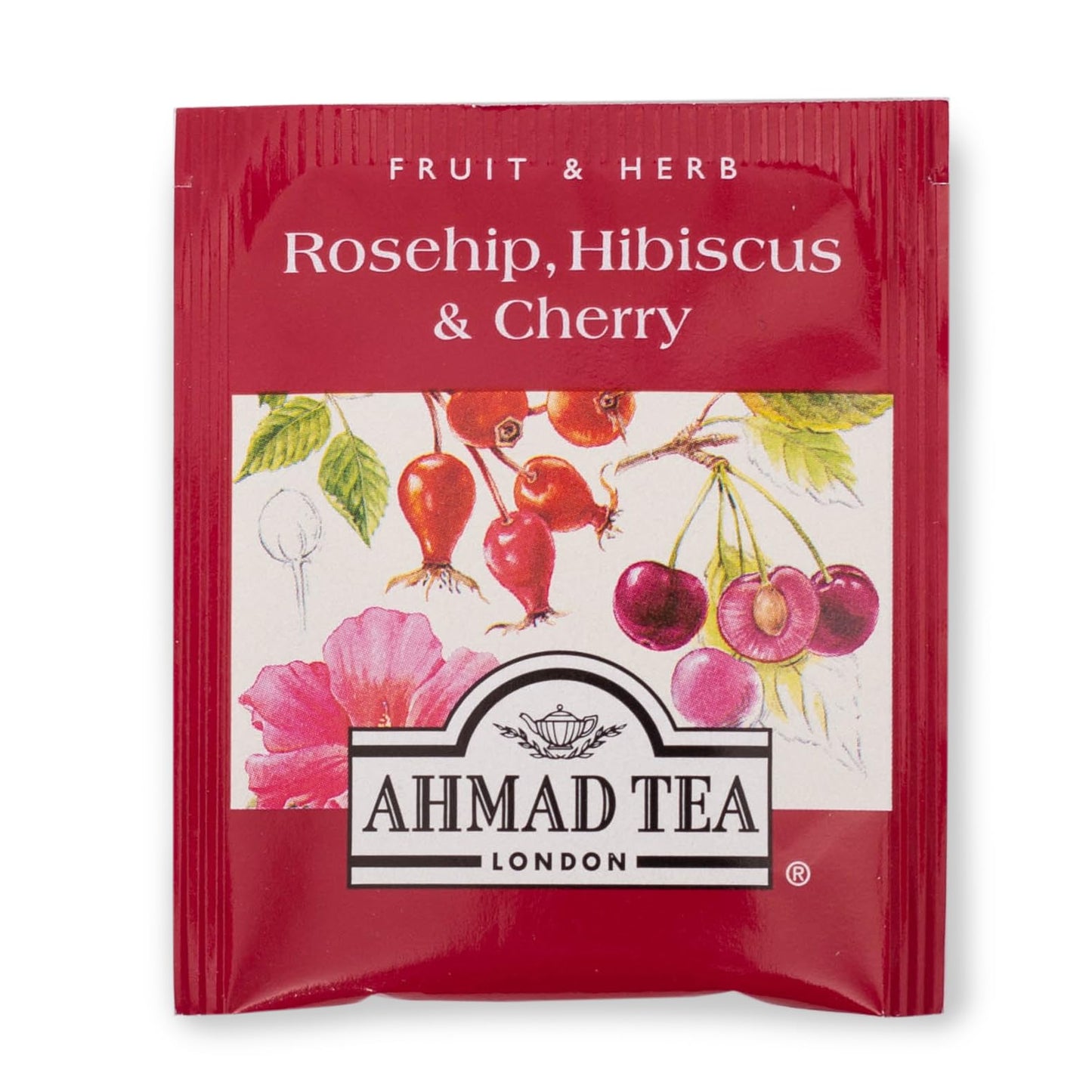 Ahmad Tea Herbal Tea, Rosehip, Hibiscus, & Cherry, 20 ct (Pack of 1) - Decaffeinated & Sugar-Free