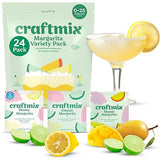 Craftmix Margarita Variety Pack Cocktail & Mocktail Drink Mixer, Skinny Mixes - Water Flavoring Packets - Made With Real Fruit - Vegan, Low-Carb