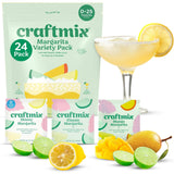 Craftmix Margarita Variety Pack Cocktail & Mocktail Drink Mixer, Skinny Mixes - Water Flavoring Packets - Made With Real Fruit - Vegan, Low-Carb
