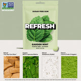 Refresh Gum, Sugar Free, Natural, Xylitol, Aspartame Free Chewing Gum, Natural Flavors & Organic Ingredients, Plastic Free, Non GMO, Gluten Free
