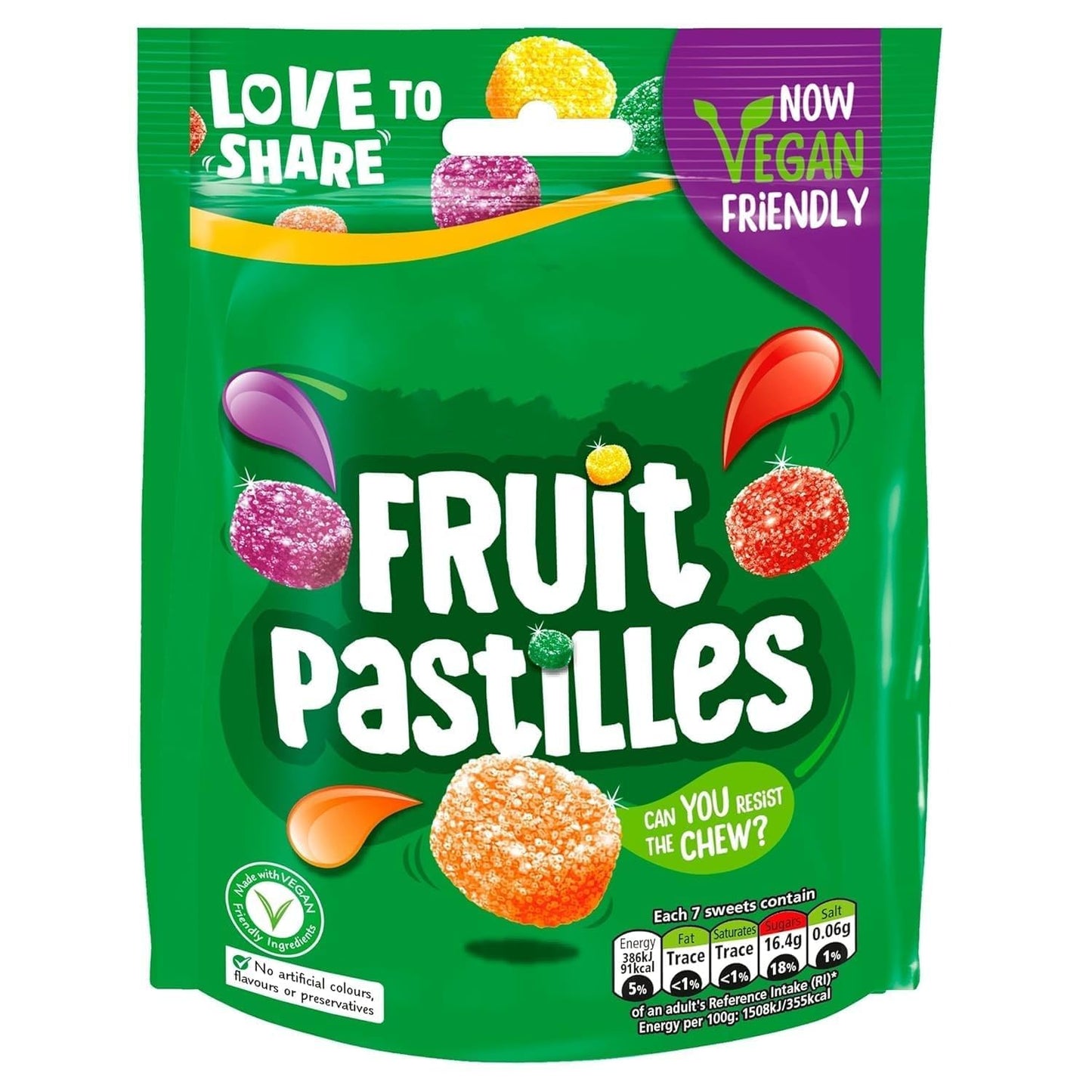 Fruit Pastilles Pouch 143g (Pack of 6)