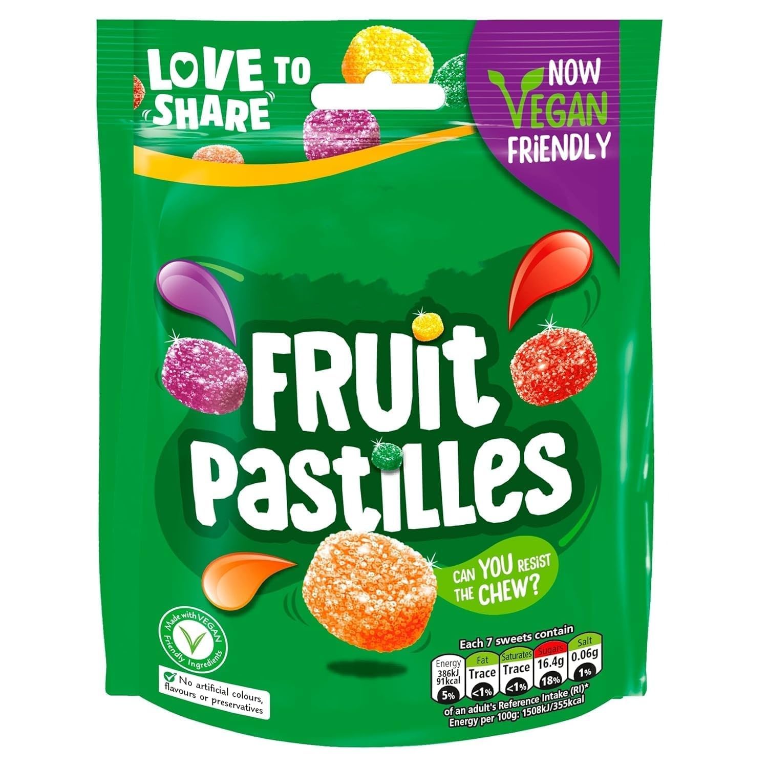 Fruit Pastilles Pouch 143g (Pack of 6)