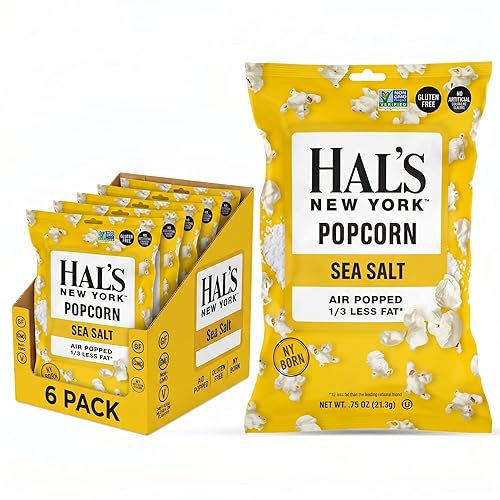 Hal's New York Popcorn, Gluten Free, 0.75oz (Popcorn, Pack of 6)