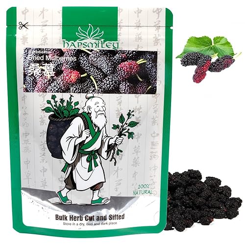Hapsmiley Dried Mulberries (???/sang shen) 100% Natural Dried Traditional Ingredient, Perfect for Culinary Uses and Beverages, Dried Bulk Herb 3.5 oz