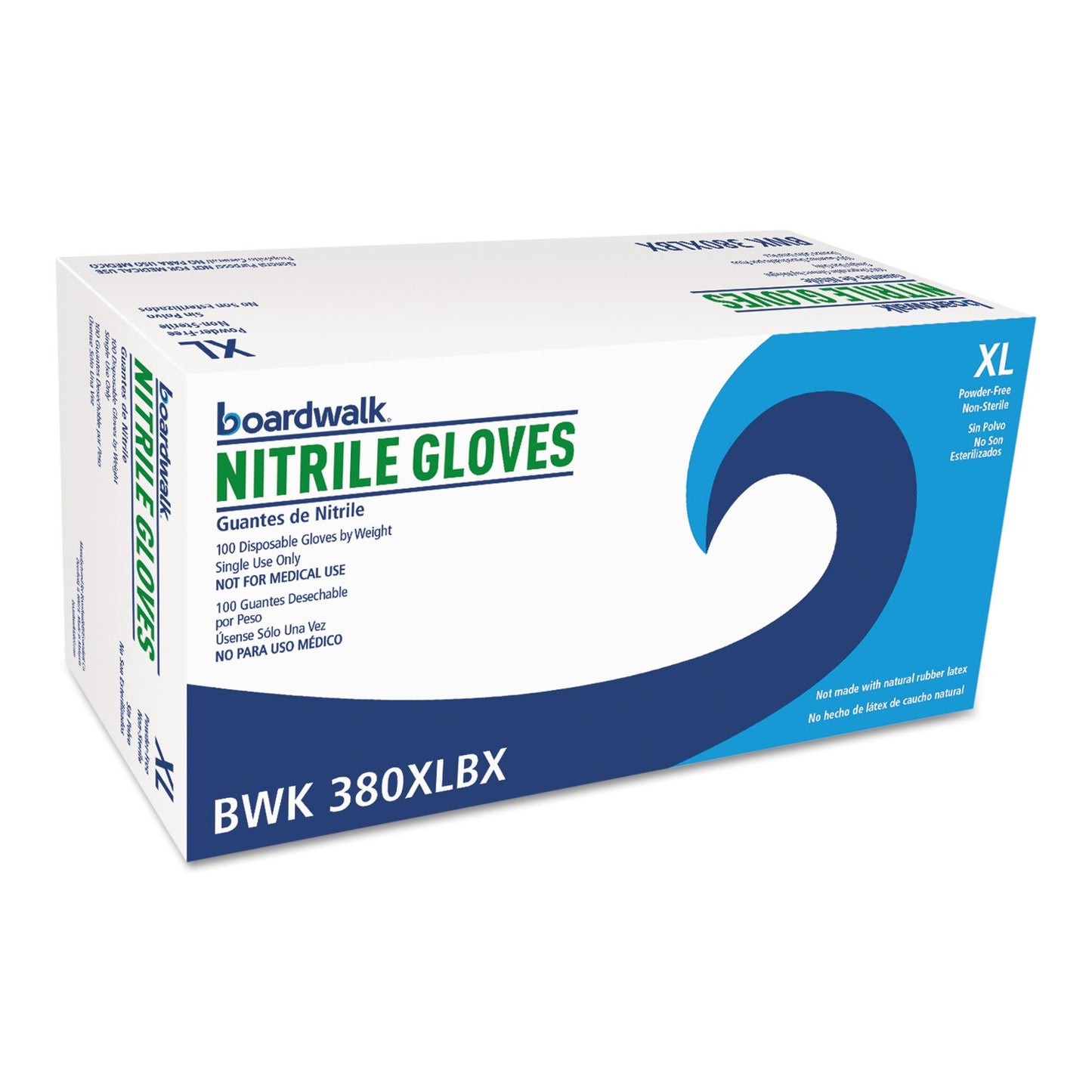 Boardwalk 380XLCT Disposable General-Purpose Nitrile Gloves X-Large Blue 4 mil 1000/Carton