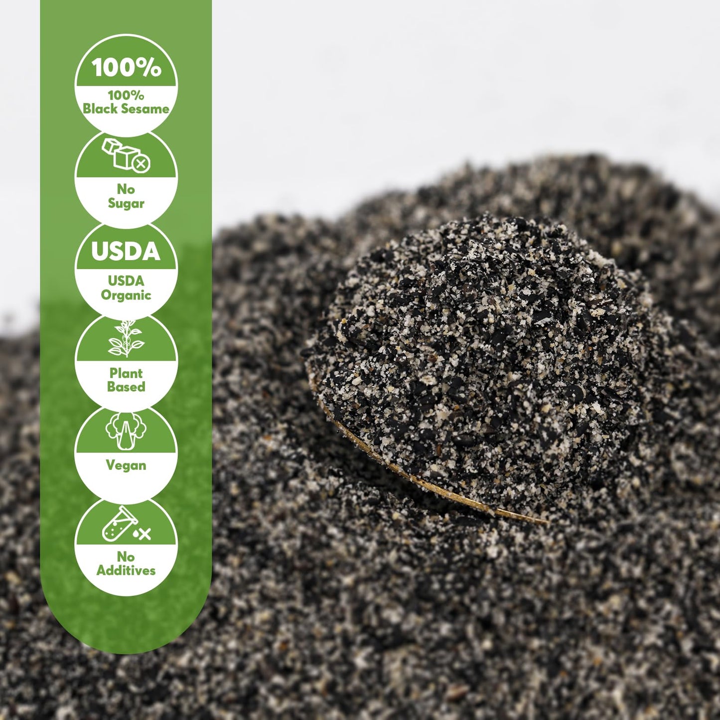 ONETANG Organic Black Sesame Powder,Plant Based,Gluten-Free,Vegan,Protein Source No Sugar,Low Temp Roasted,Halal,Non-GMO,Black Sesame Paste 12.36 Oz