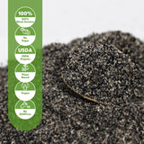 ONETANG Organic Black Sesame Powder,Plant Based,Gluten-Free,Vegan,Protein Source No Sugar,Low Temp Roasted,Halal,Non-GMO,Black Sesame Paste 12.36 Oz