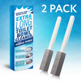 IMPRESA Pumice Stone Toilet Cleaner with Handle - 2 Count, White Hard Water Stain Remover & Toilet Bowl Cleaner - Versatile Pool Tile & Grout Cleaning