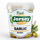 Jersey Pickles - Garlic Stuffed Olive (Quart) - Olives Stuffed - Hand-Stuffed Gourmet Olives with Premium Fillings for Snacks, Charcuterie & Cocktails