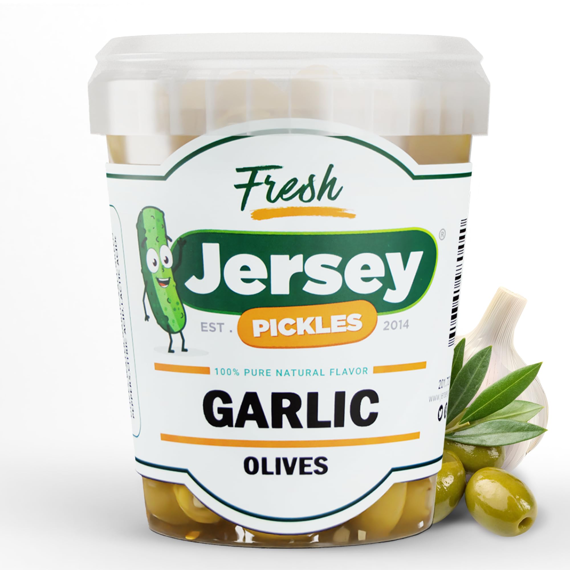 Jersey Pickles - Garlic Stuffed Olive (Quart) - Olives Stuffed - Hand-Stuffed Gourmet Olives with Premium Fillings for Snacks, Charcuterie & Cocktails