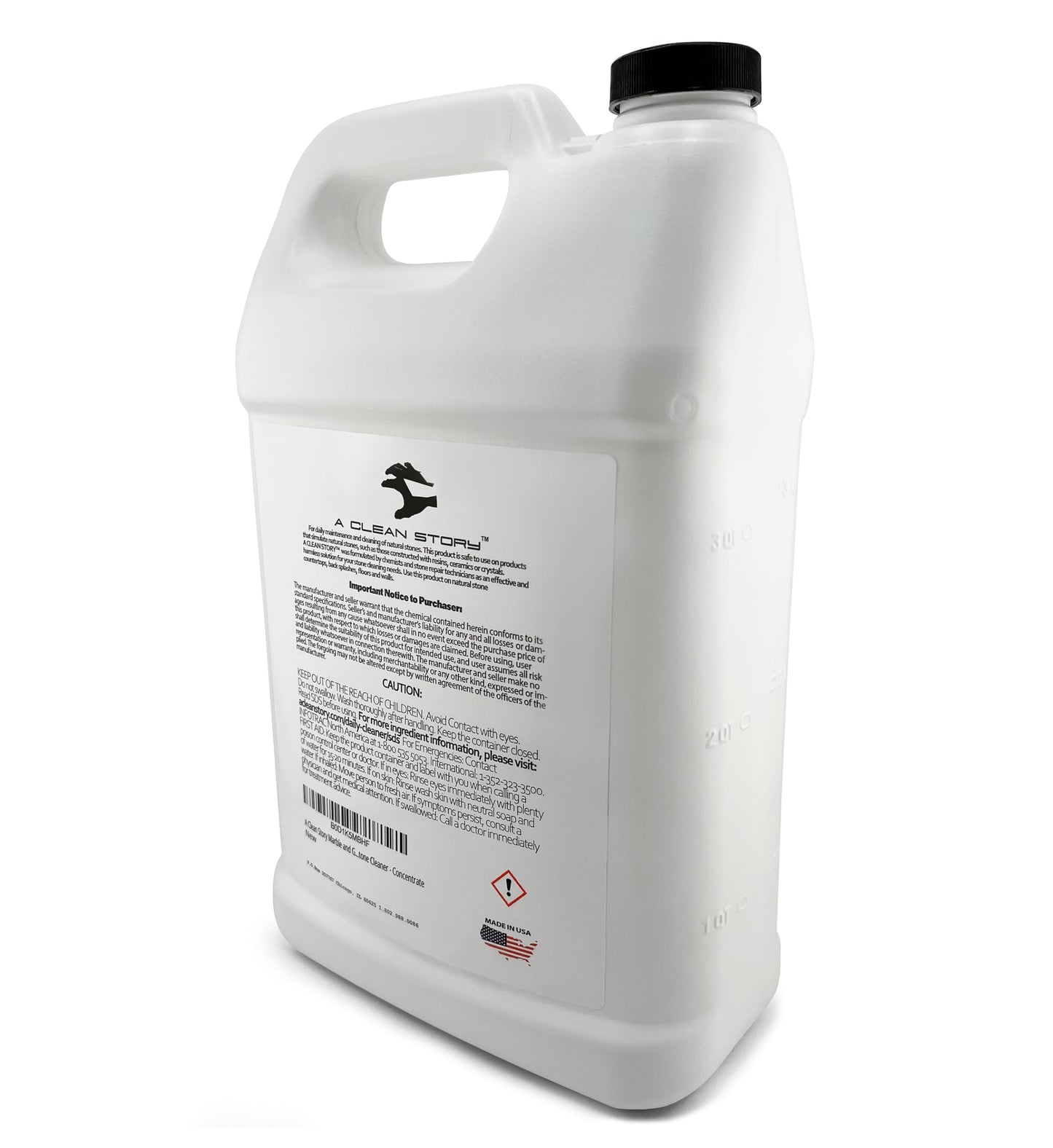 A Clean Story Marble and Granite Daily Stone Cleaner (Neutral Cleaner - Ph7) 1-Gallon Concentrate Formula - makes up to 32 gallons