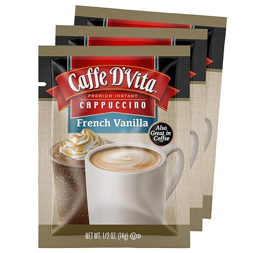 Caffe D'Vita French Vanilla Cappuccino Mix - Instant Cappuccino Mix, French Vanilla Instant Coffee, Gluten Free, No Cholesterol & Hydrogenated Oils