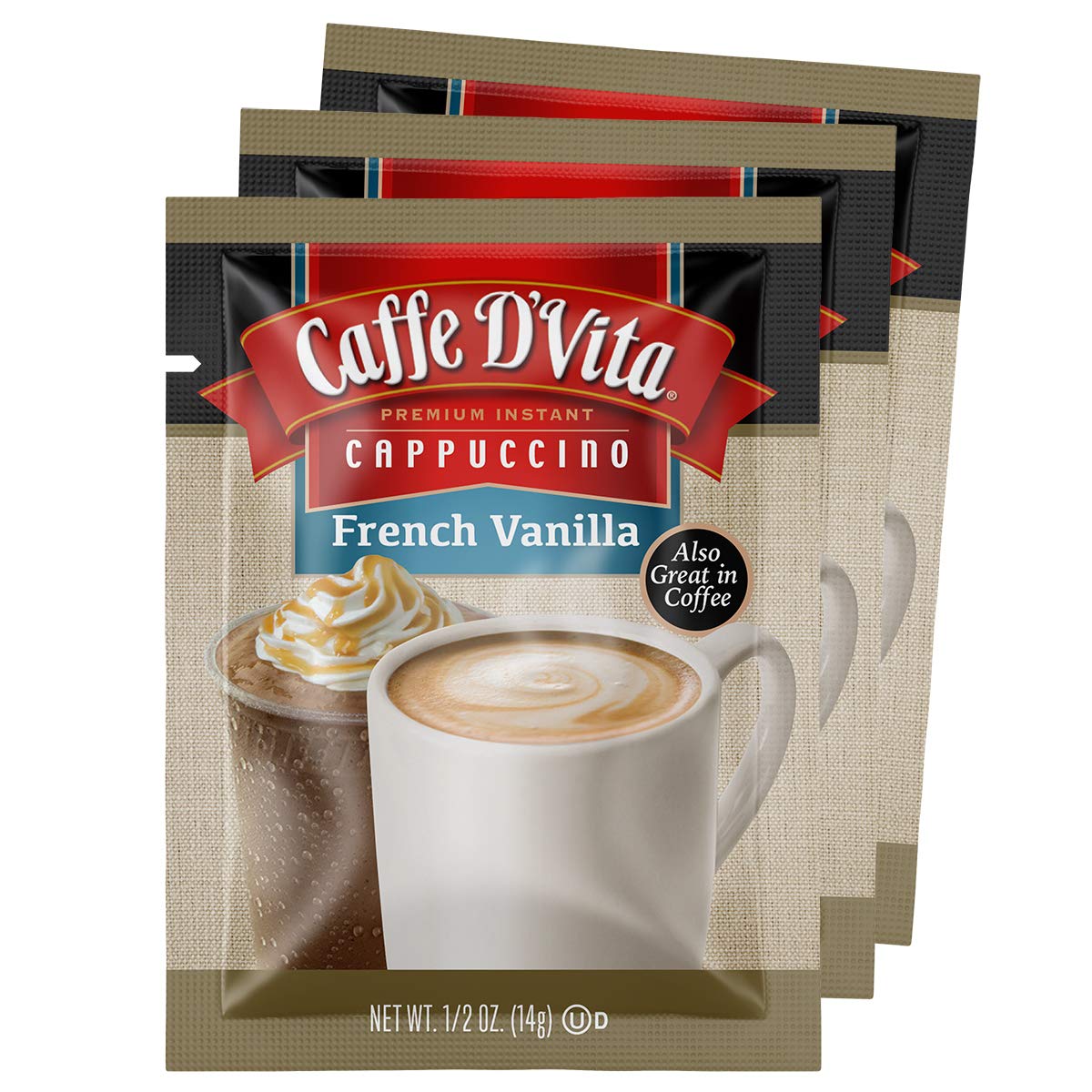 Caffe D'Vita French Vanilla Cappuccino Mix - Instant Cappuccino Mix, French Vanilla Instant Coffee, Gluten Free, No Cholesterol & Hydrogenated Oils