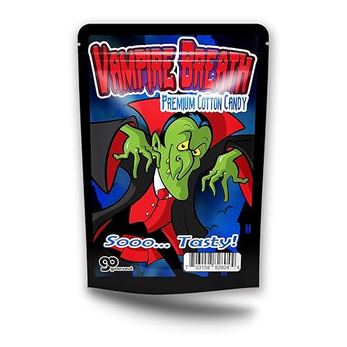 Vampire Breath Cotton Candy - Funny Dracula design - Novelty candy for kids - Gluten-free, Made in America, Pink cotton candy