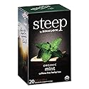 steep by Bigelow Organic Mint Herbal Tea, Caffeine Free, 20 Total Tea Bags