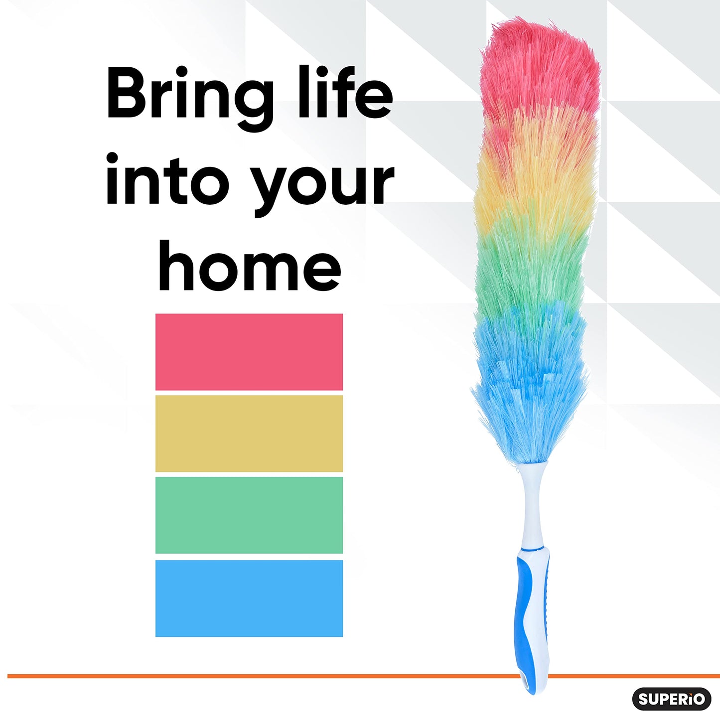 Superio Hand Duster for Cleaning, Rainbow Colored Dust Remover, Home, Office, Dust and Dirt Refresher