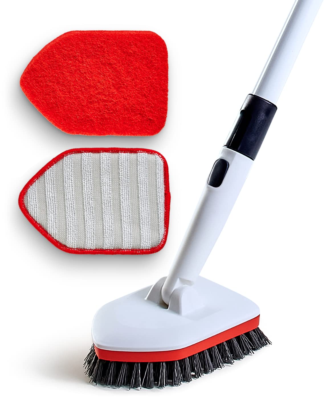 Moku Home Shower Scrubber 3 in 1 Extendable Long Handle 58" Cleaning Brush - Non Scratch Shower Brush for Cleaning Bathroom Kitchen Toilet Wall Tub