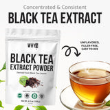 Instant Black Tea Extract Powder, Unsweetened Iced Tea Extract from Real Black Tea Leaves for Hot or Cold Drinks, Instant Tea Mix for Beverages