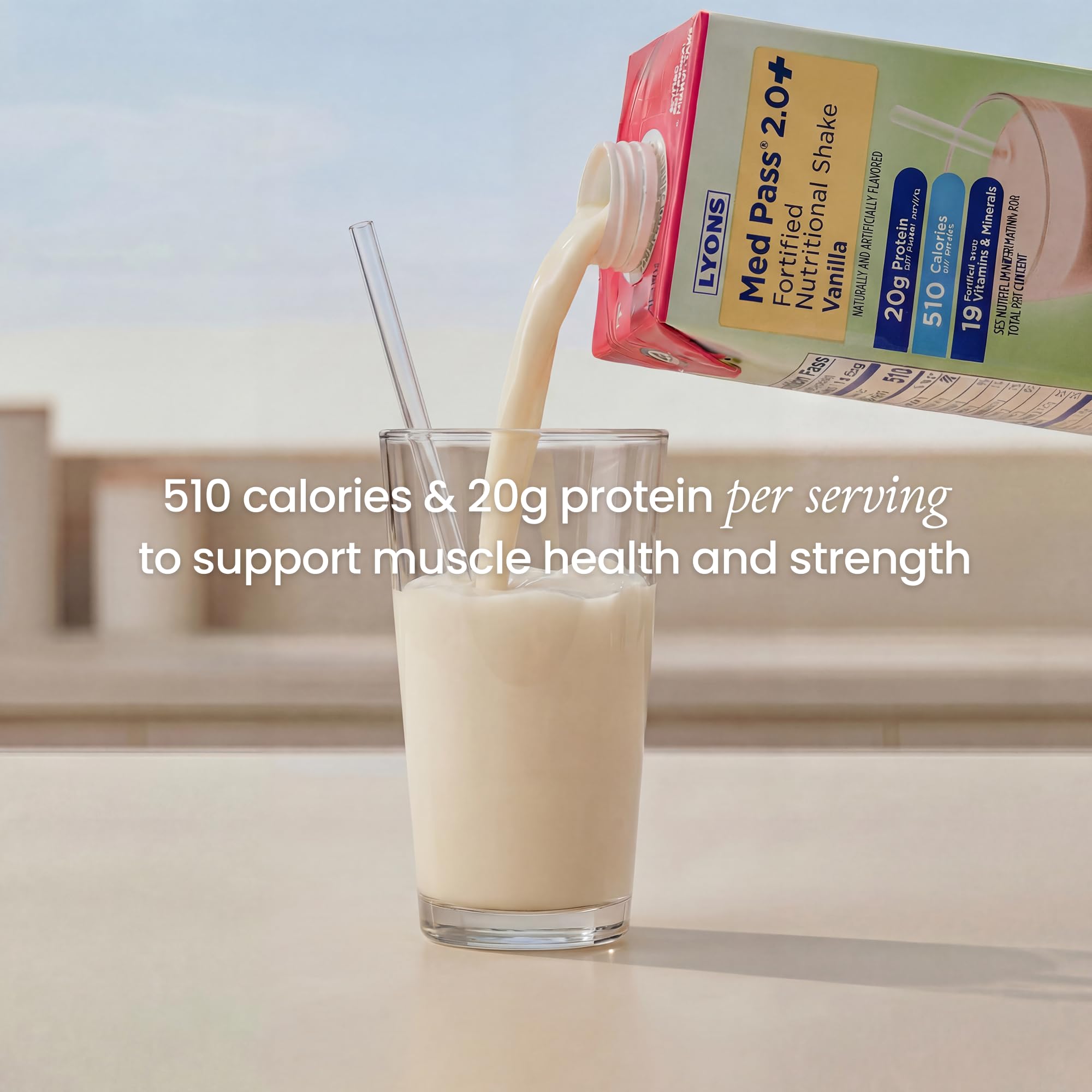 MED PASS 2.0 Fortified Nutritional Shake, Vanilla Flavor, High-Protein, Calorie-Forward Nutrition for Reduced Appetites, Vitamin and Mineral