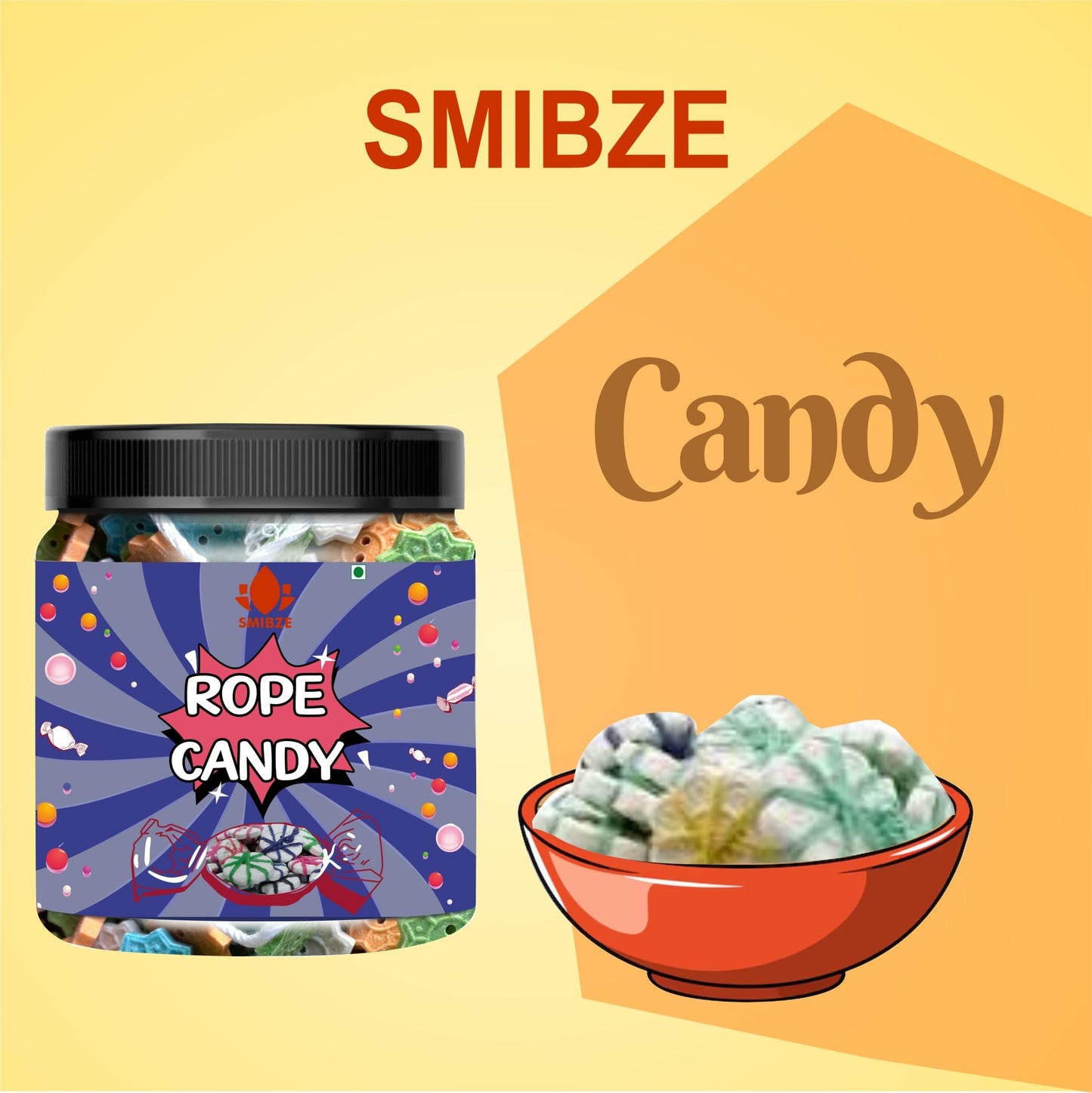 SMIBZE Natural Rope Candy 250 GM (Pack of 1) SMIBZE