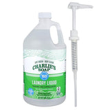 Charlie’s Soap Laundry Liquid with Pump (160 Loads, 1 Pack) Natural Deep Cleaning Hypoallergenic Laundry Detergent - Eco-Friendly, Safe and Effective