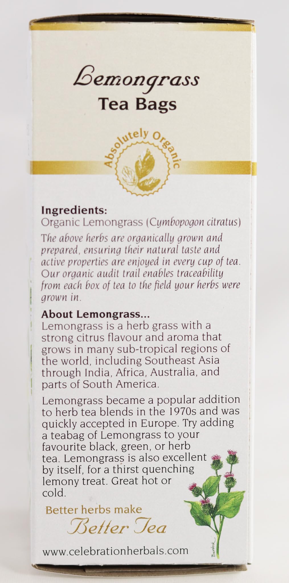 CELEBRATION HERBALS Lemongrass Tea Organic 24 Bag, 32Gm