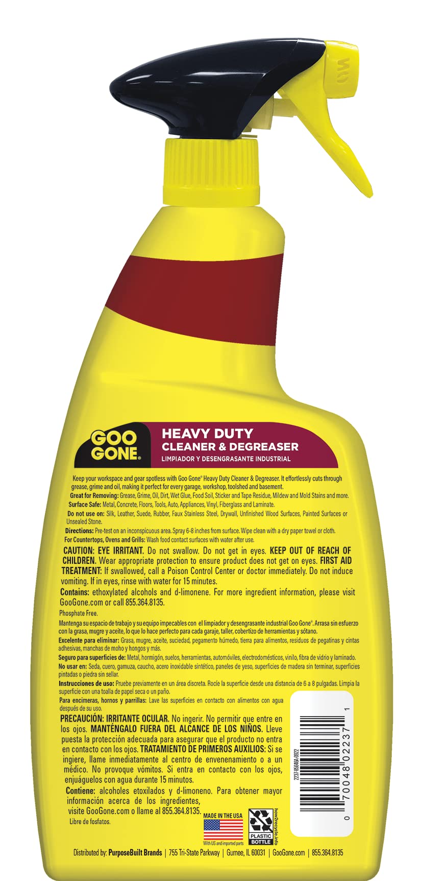 Goo Gone Heavy Duty Cleaner & Degreaser Spray With Microfiber Cleaning Towel - Cuts Through Tough Grease, Oil & Grime - 32 Oz (2 Pack + Towel)