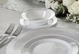 OCCASIONS 120 Pack Silver Charger Plates Bulk, 12" Disposable Heavy Duty Plastic Plate Chargers for Dinner Wedding Party Events, BPA Free (Diamond in