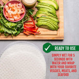 Best of Thailand [Round] White Rice Paper Wraps 1 Pack | Perfect for Fresh Spring Rolls & Dumplings | Non-GMO, Gluten-Free, Vegan & Paleo | Kosher