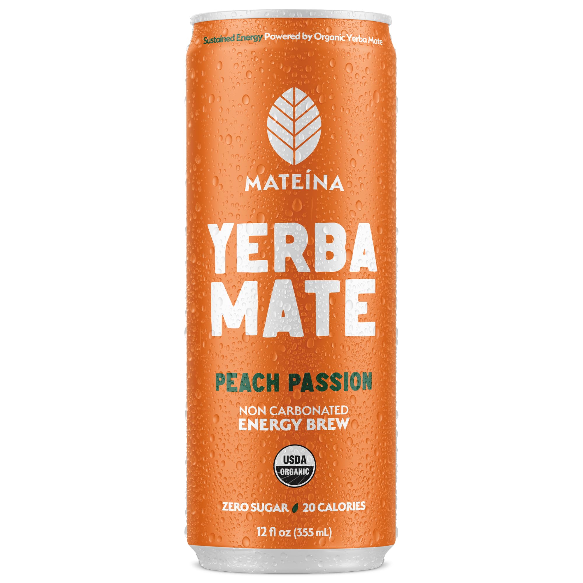 Mateina Organic Peach Passion Yerba Mate, 12 FZ