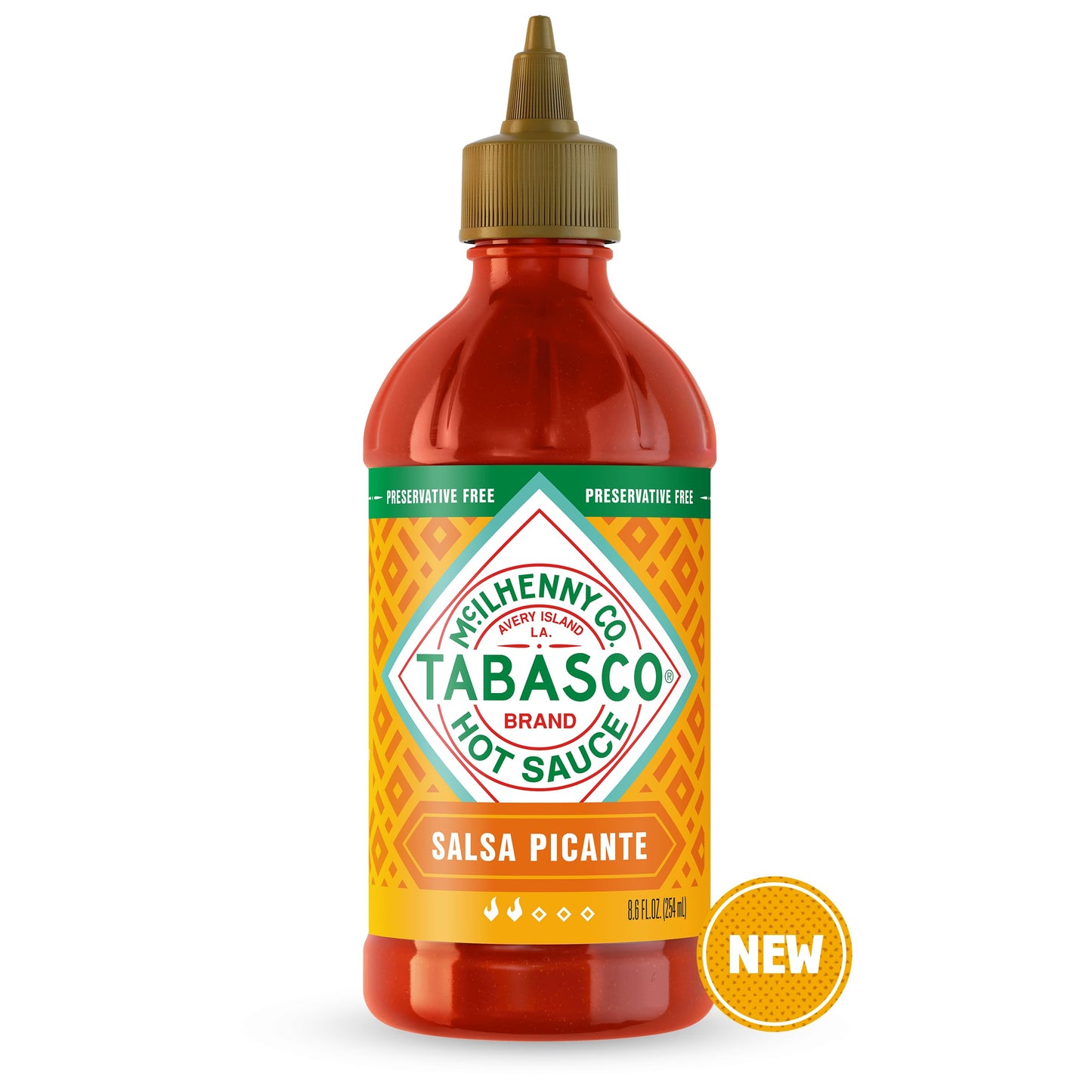 TABASCO Brand Salsa Picante, Vibrant & Mild Hot Sauce, Easy-to-Squeeze Bottle, Thicker Mexican Style with Authentic Peppers, Garlic & Spices, Great on