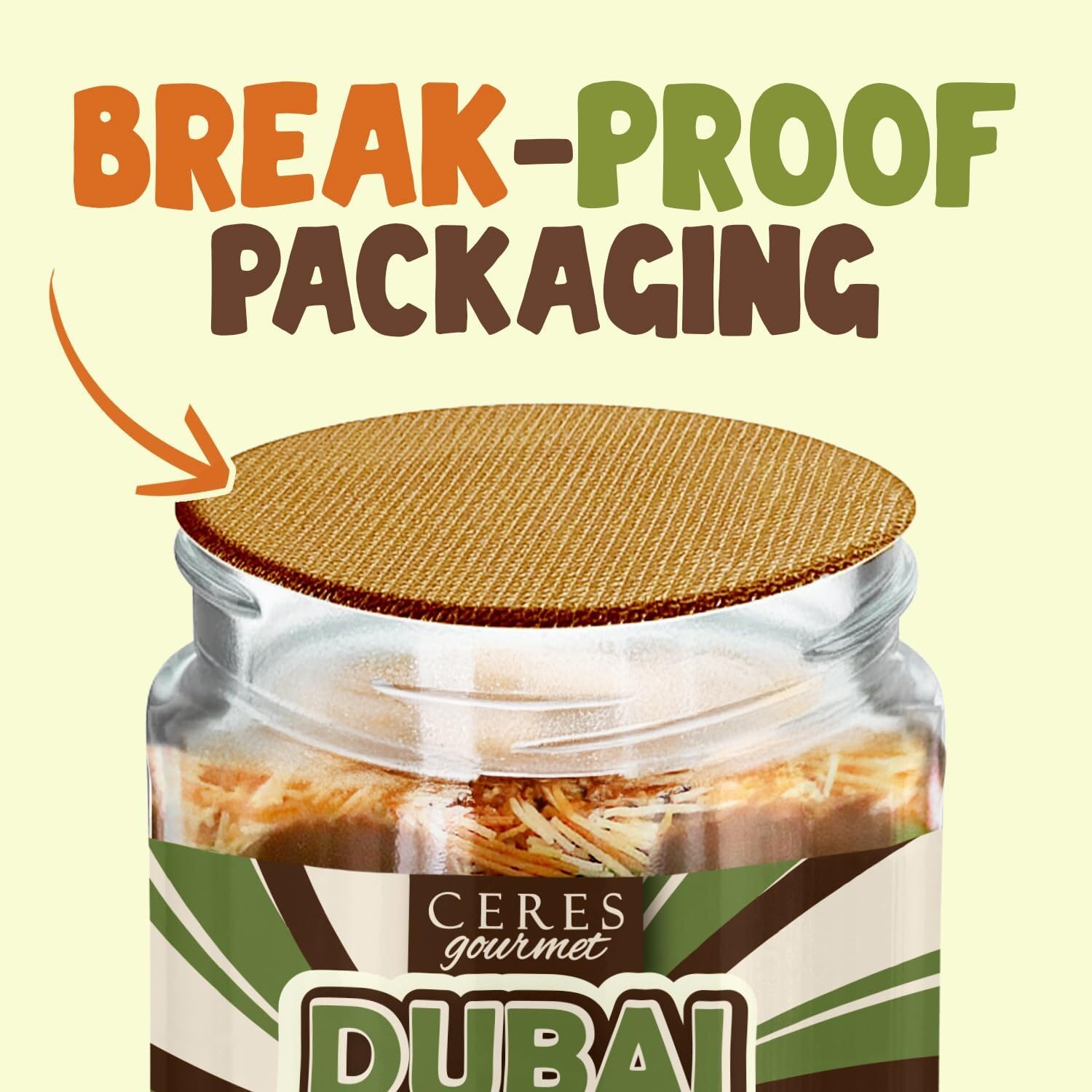 Dubai Chocolate Spread - 6.35 oz Jar with Pistachio, Kataifi & Gourmet Dubai Chocolate Filling for Pancakes, Breakfast, Snacks, and Desserts