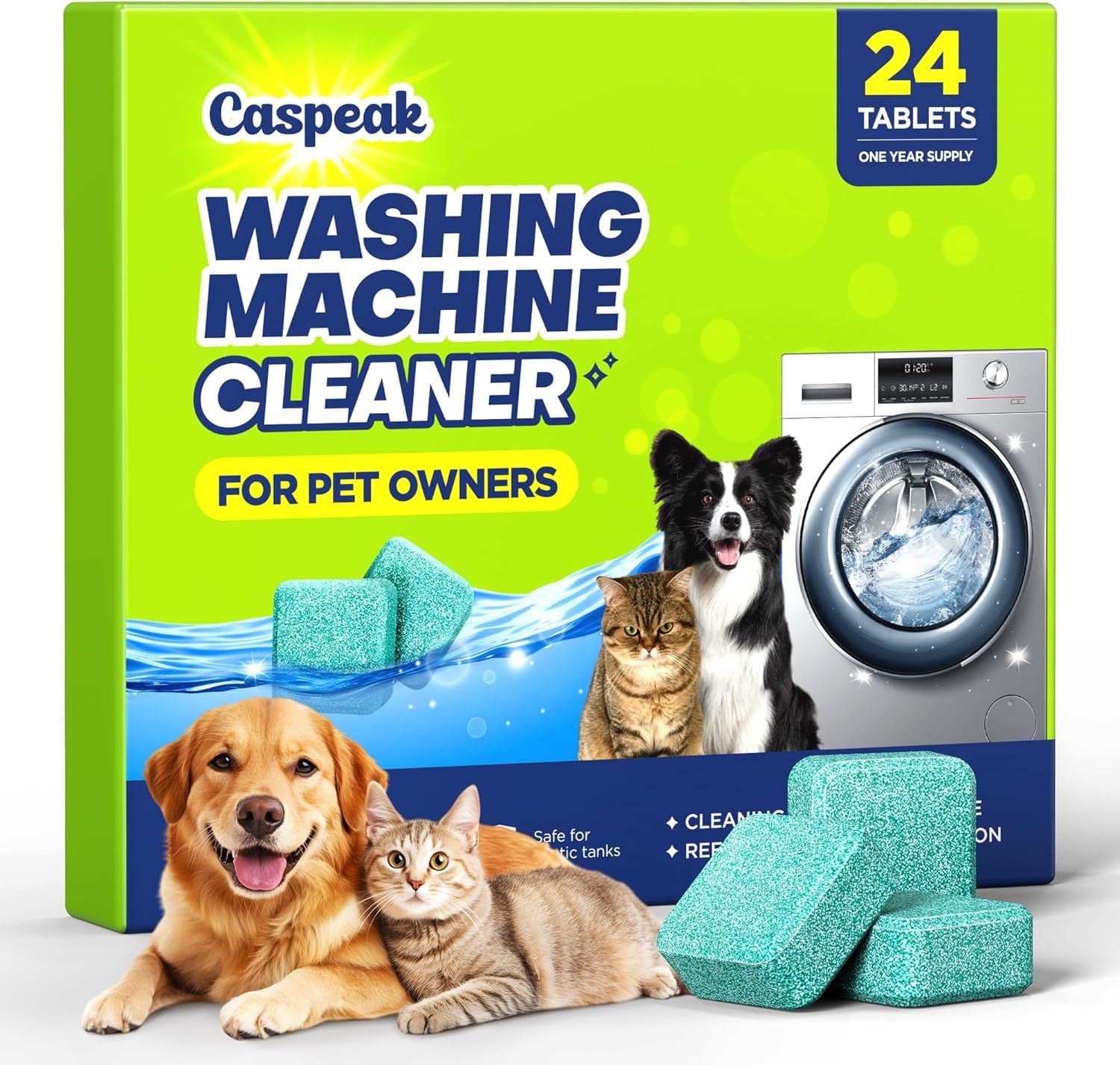2X Power Deep Cleaning Washing Machine Cleaner Tablets, No More Odor & Pet Fur Enzyme Washing Machine Cleaning Tablets, Washer Cleaner For HE Top